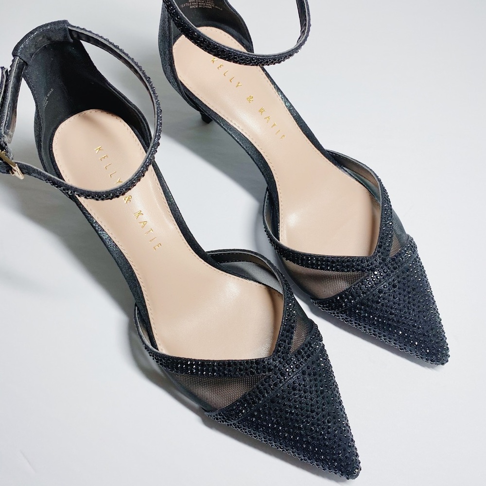 Kelly & Katie Black Studded Pumps Heels Size 6
